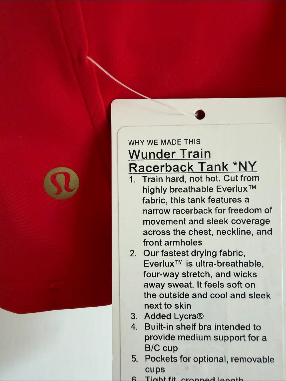LULULEMON Lunar New Year Wunder Train
Racerback Tank in Oxford Red -NWT, Size 6 - Picture 9 of 13